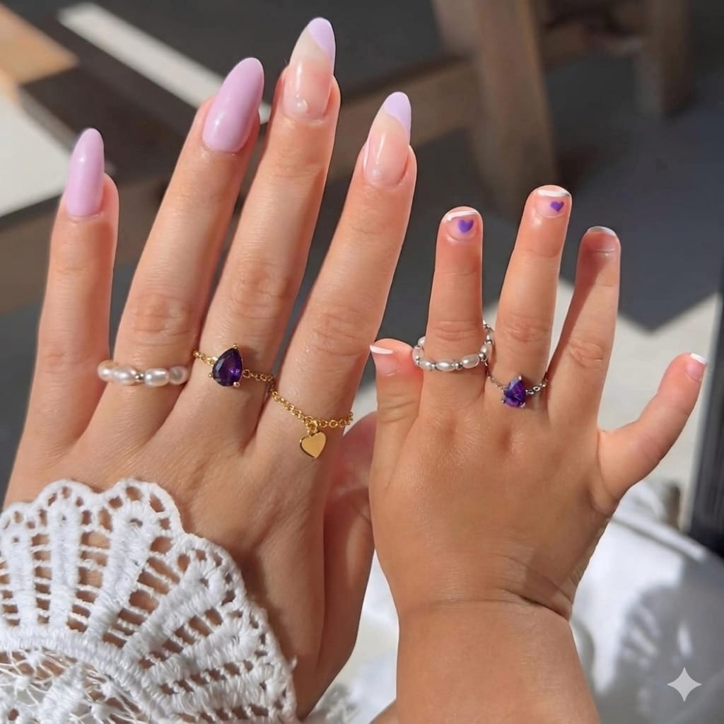 Bague Chaîne  Goutte d'Améthyste